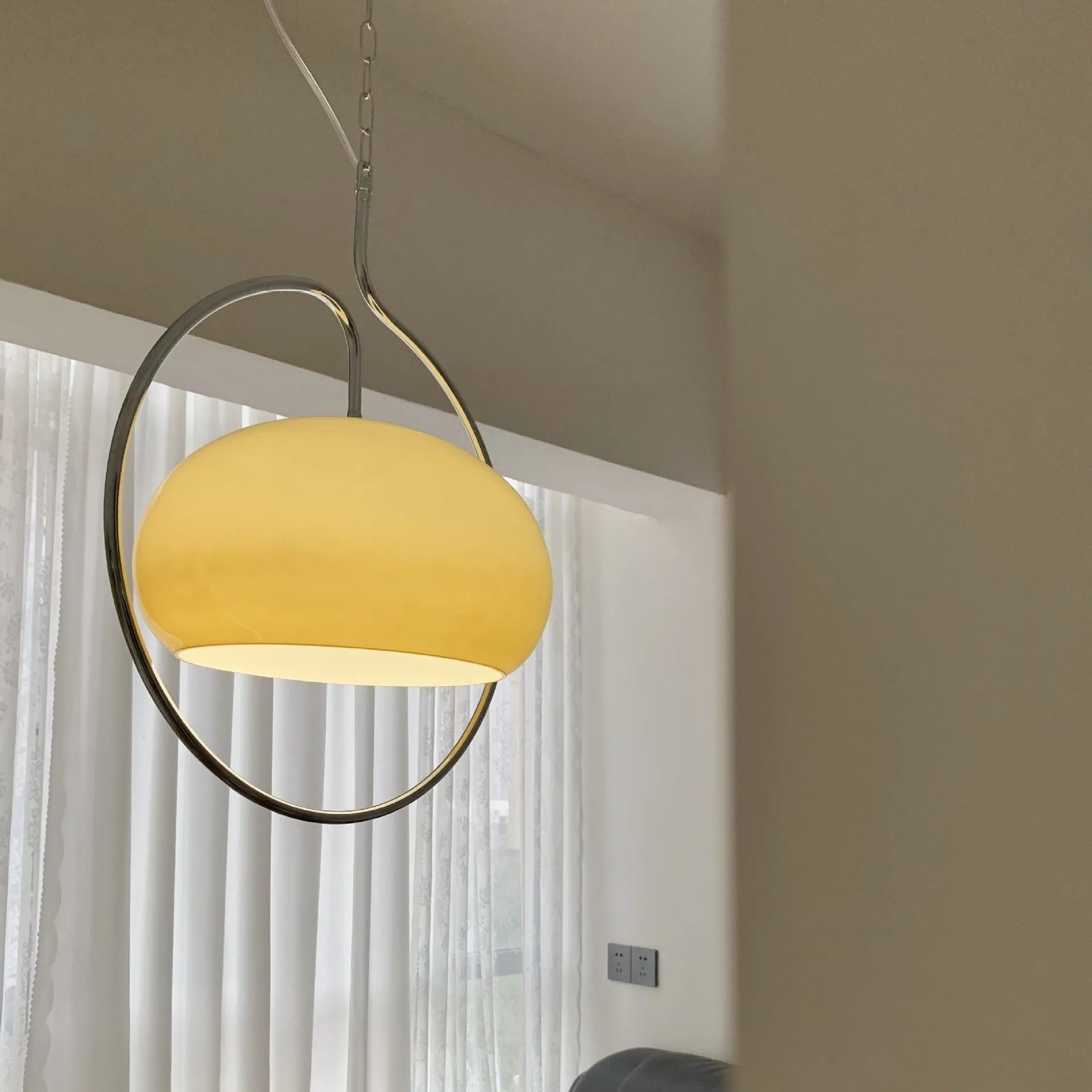 Retro cream ceiling light with 420cm overall size for warm home study illumination