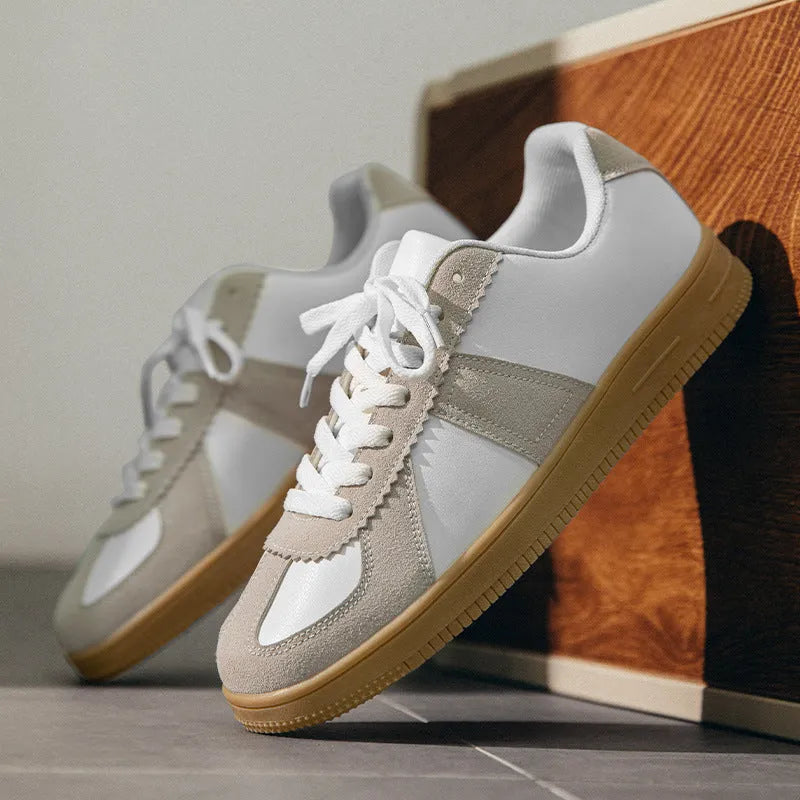Men's retro sports sneakers board shoes artificial PU upper mesh lining flat heel lace-up size 36-47 735 Gray 735 Green