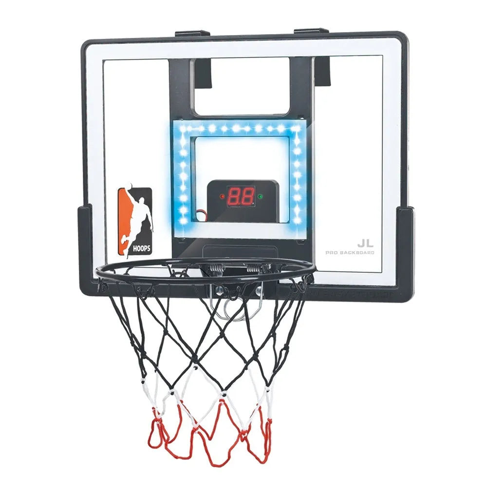 Mute Scoring Dunk outdoor folding hoop with LED backboard, red and white options, adjustable height