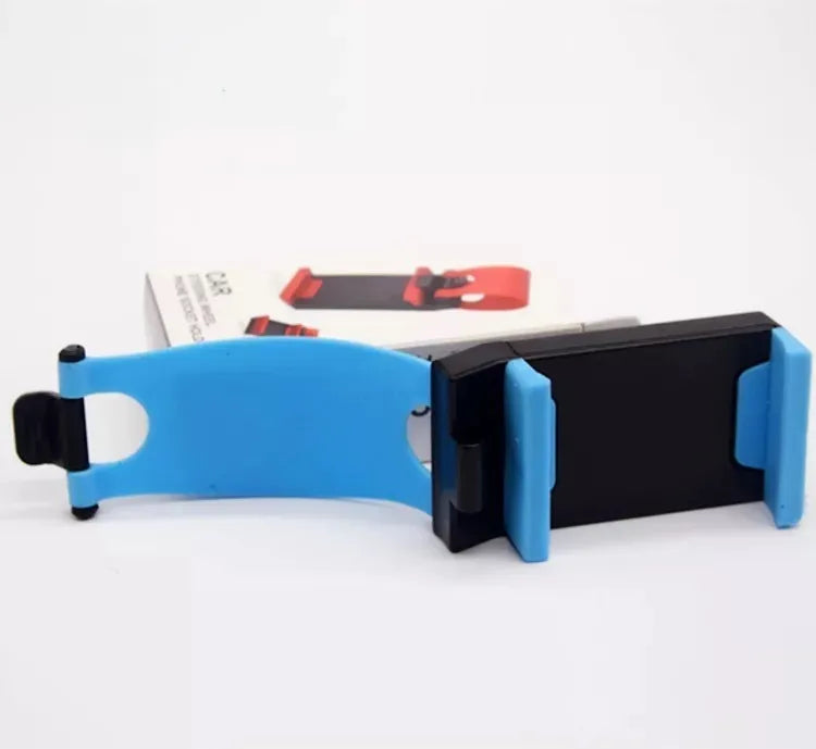 Car steering wheel phone holder in five colour options showing compact ABS plastic construction