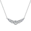 925 silver zircon inlaid women's necklace platinum colour with diamond treatment on white background