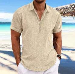 Men's light grey cotton blend cardigan with long sleeves and loose business casual fit