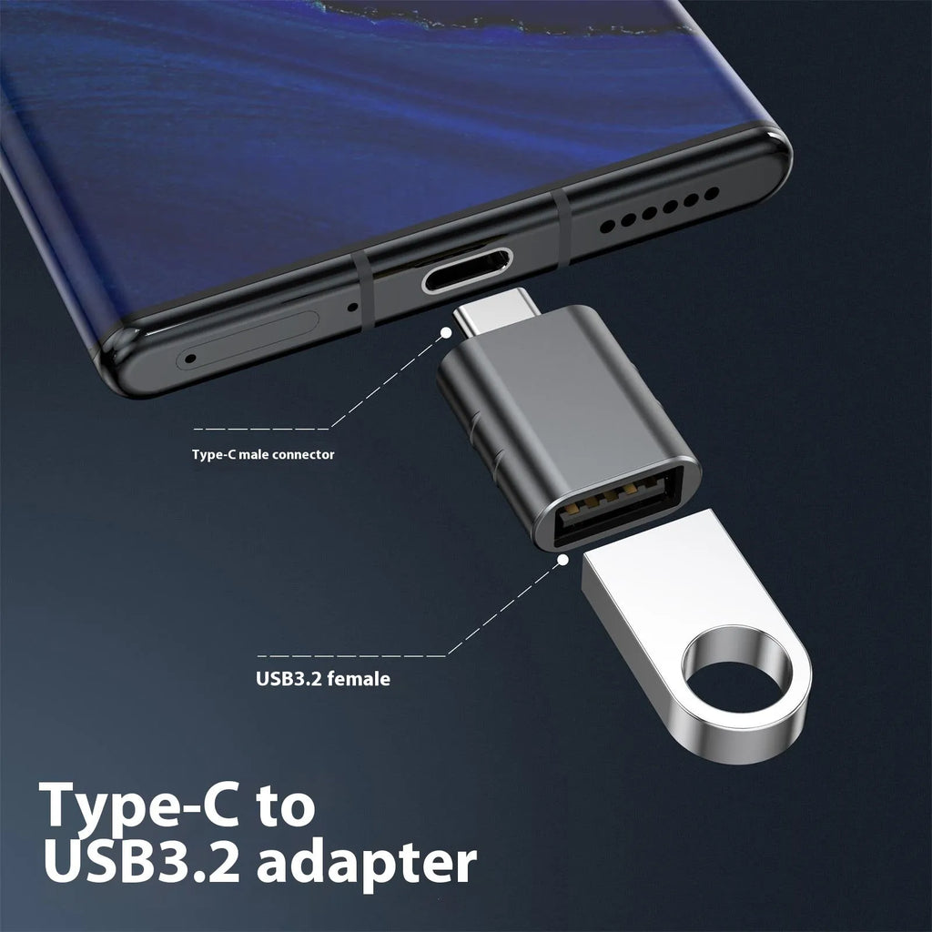 Metallic USB data and charging converter adapter with zinc alloy shell in various colour options.