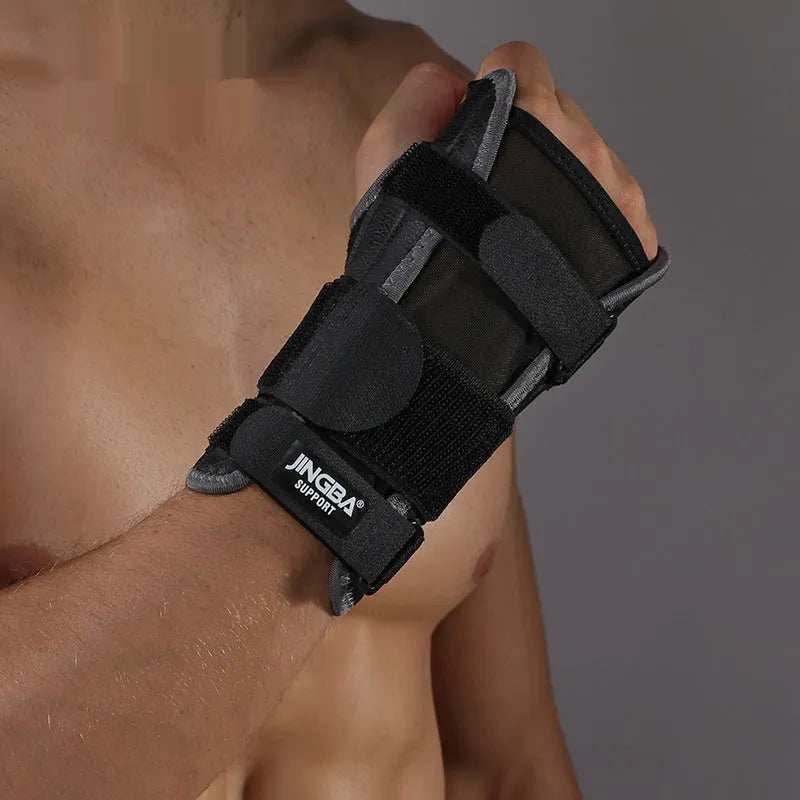 Black contraction-fixed hand protector for wrist sprain support, one size fits all