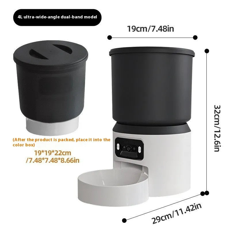 4-litre automatic pet feeder with digital control panel and stainless steel food bowl