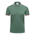 190g ice cotton lapel short sleeve top in bean green, men's casual shirt