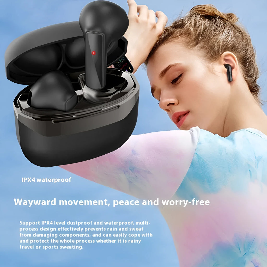 True wireless Bluetooth headset TWS retro style noise reduction in Bright White with earplug fit