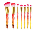 10 crystal-handle foundation brushes with artificial fibre bristles in four colour options