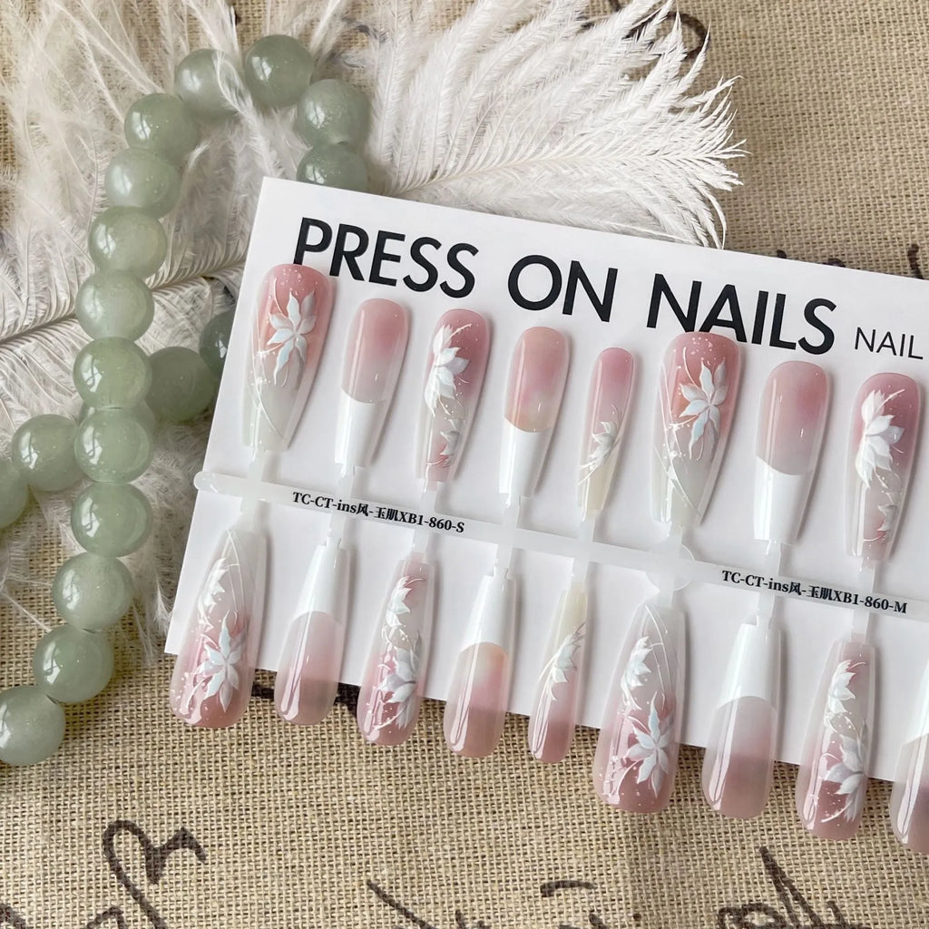 Sweet Cool Ancient Style nail stickers 40 pieces Ins Style Jade Leather retro ultra-thin seamless ladies