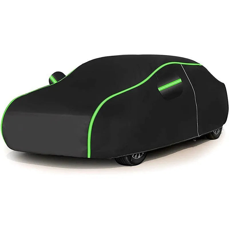 Black portable waterproof sunscreen car cover made from Oxford cloth for general vehicle models