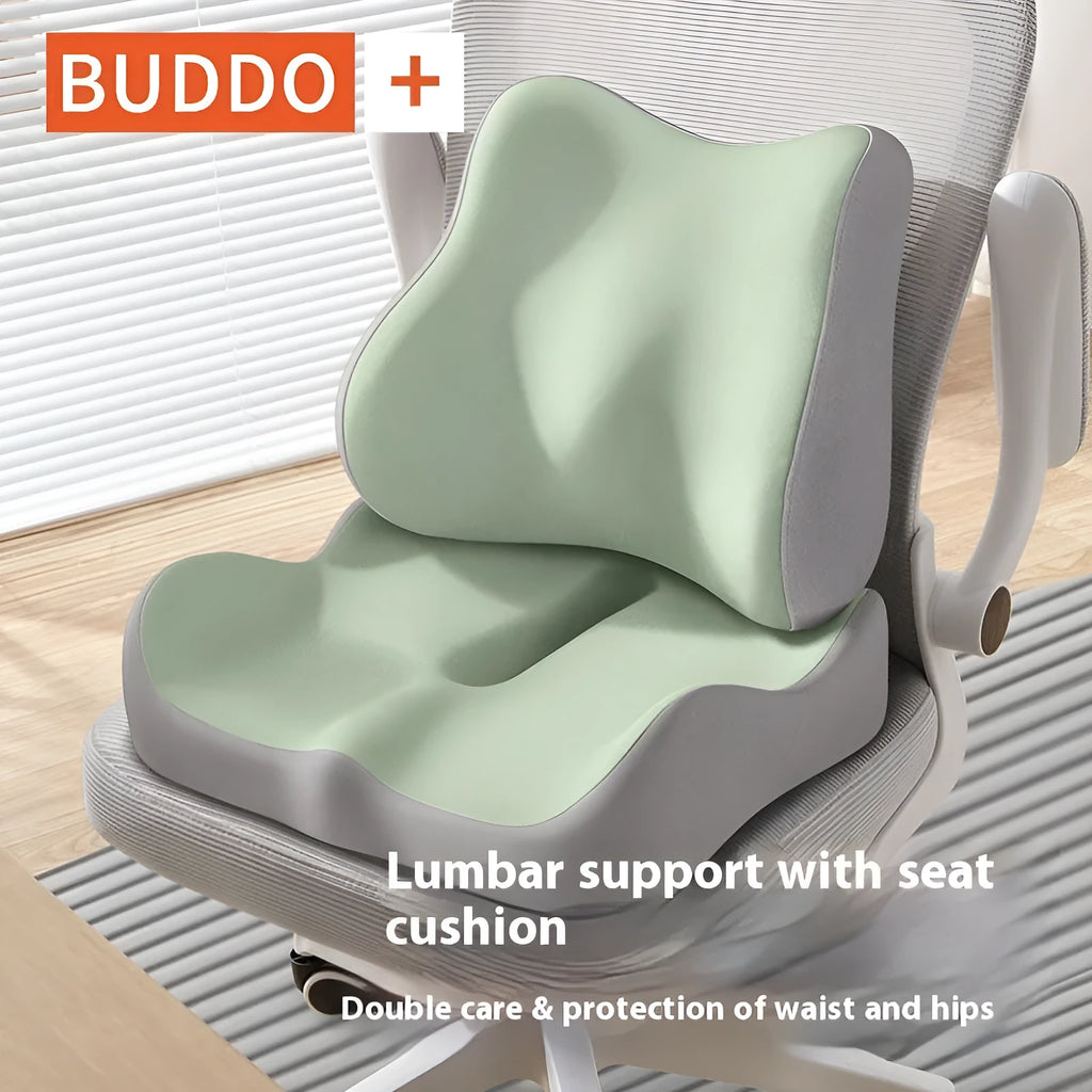 Memory foam office seat cushion for waist support available in multiple colour options