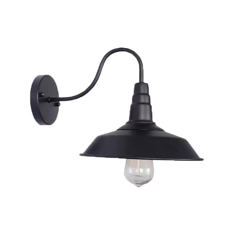 Retro style villa courtyard wall lamp in silver or copper finish with bevel or right angle mounting