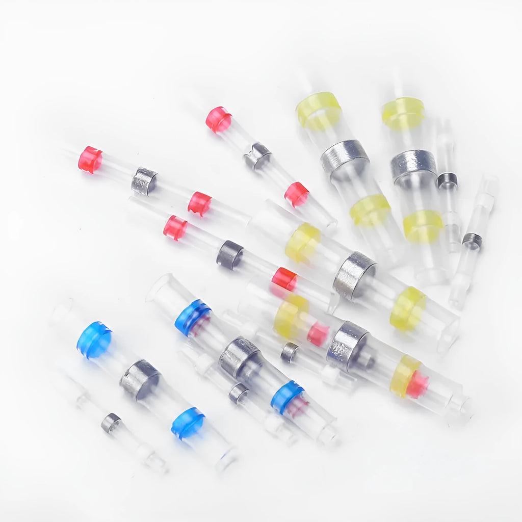Plastic heat shrink solder ring terminal connector in multiple colours for waterproof wiring