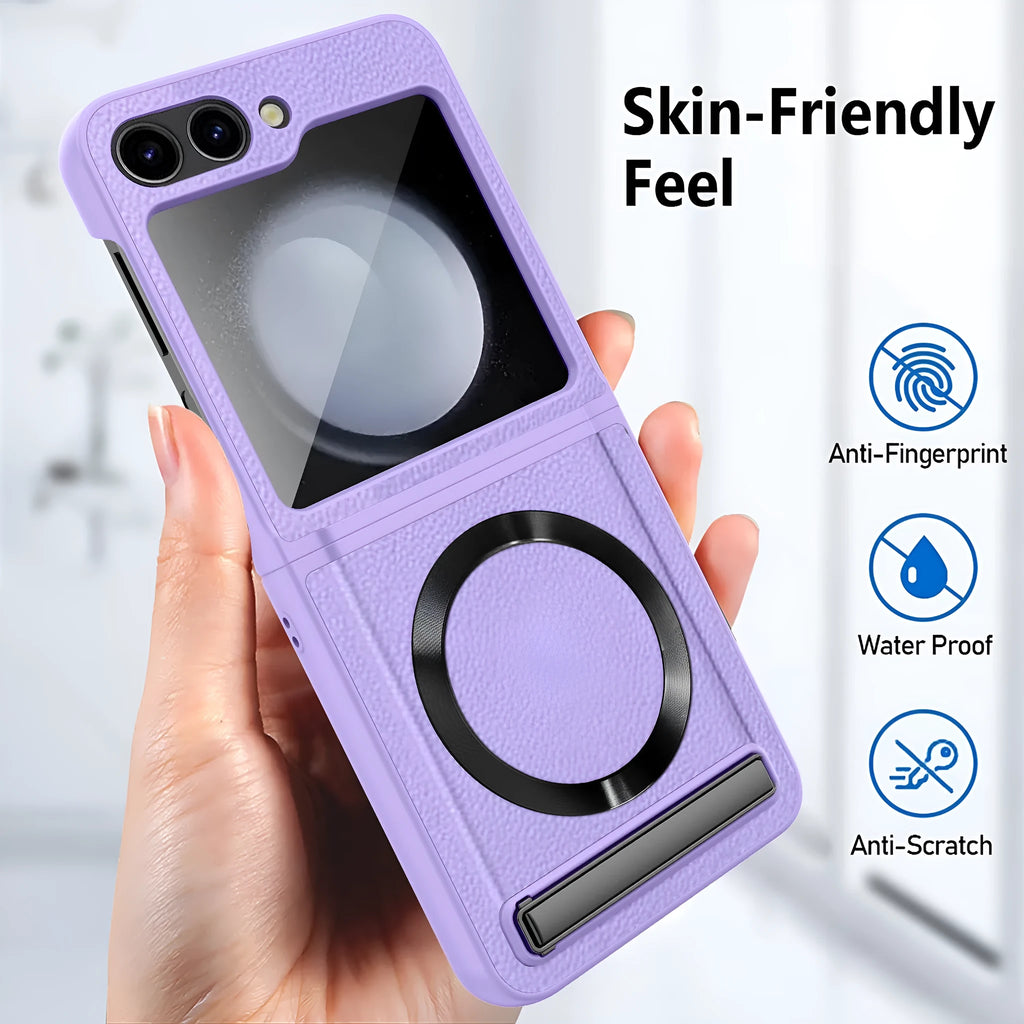 Drop-resistant PC phone case with magnetic suction for Samsung Z Flip, available in multiple colours