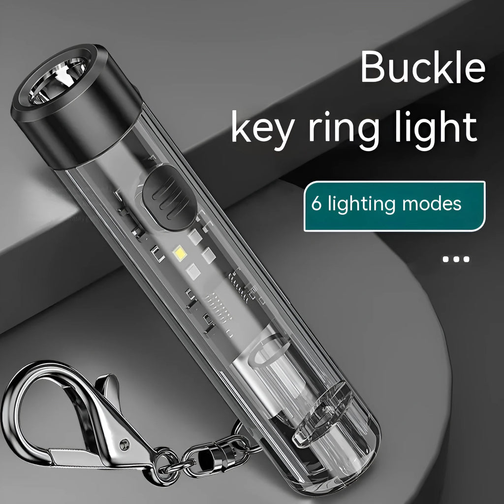 Black plastic USB rechargeable outdoor flashlight with charging cable