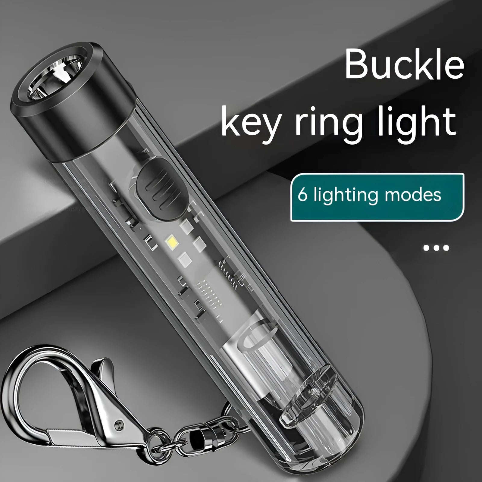 Black plastic USB rechargeable outdoor flashlight with charging cable