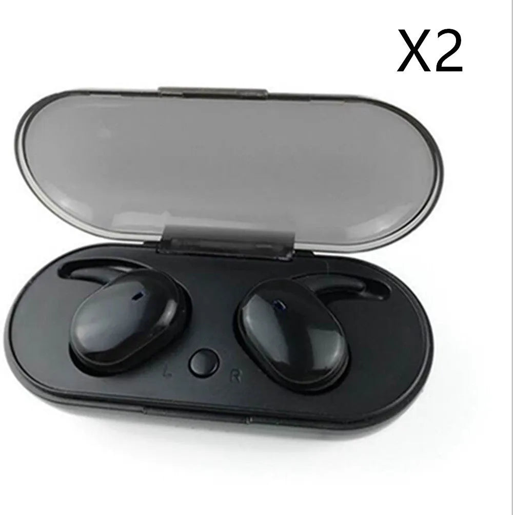 TWS4 Bluetooth headset with graphene vibration film and ergonomic design in black