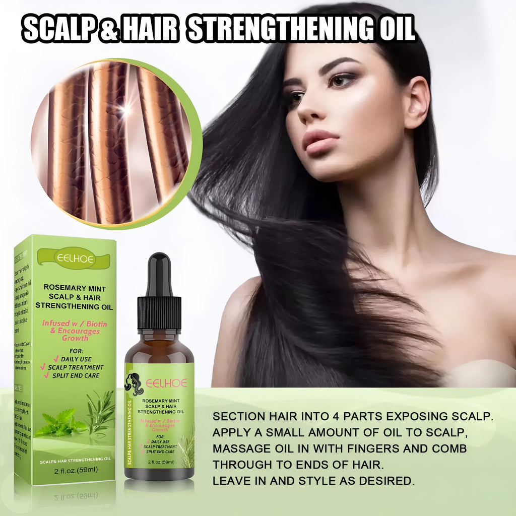 59ml bottle of Rosemary Mint Hair Growth Fluid for scalp nourishment