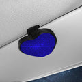 Magnetic PU leather car sun visor clip holding a pair of glasses, shown in a diamond-pattern colour.