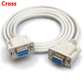 Milky white DB9 female to female serial port cable, 1.5 metres long.