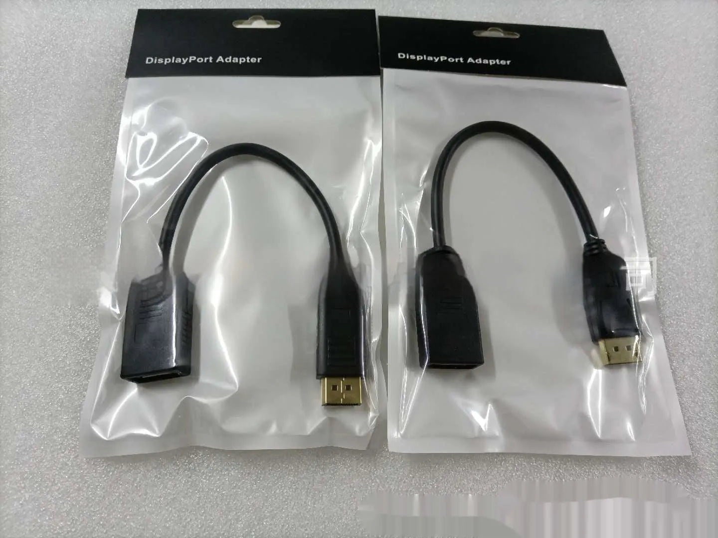 Black Display Port DP male to female 10cm extension cable with rotating connector