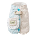 Blue thick warm heart-shaped checkered pocket pet vest dog coat with D-ring and side-buckle closure