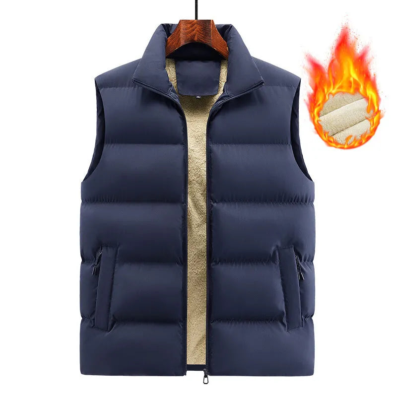 Men's striped lambswool vest waistcoat in black, dark blue or red for autumn and winter wear