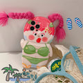 Pink and green summer braid swimsuit girl cartoon design silicone iPhone case