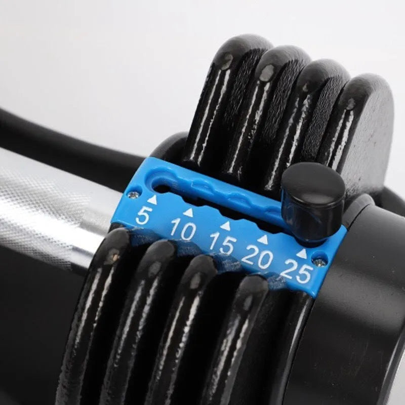 Adjustable cast iron barbell 32cm home fitness equipment, 25-pound option in blue, red, or black
