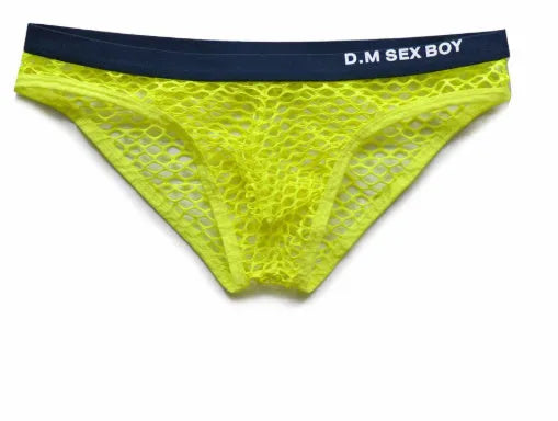 Large mesh breathable summer briefs with personalised letters printed in four colour options