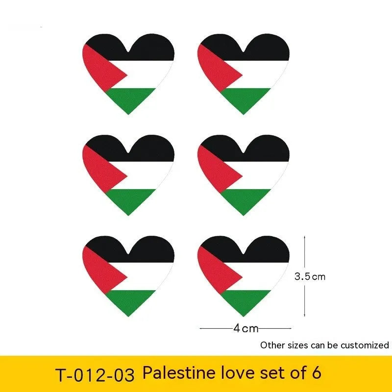 Palestinian flag car decal sticker in PET vinyl on a vehicle bumper.