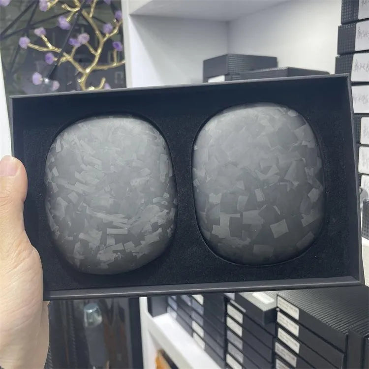 3K carbon fiber forged protective cover for Apple Airpods Max in embossed black finish