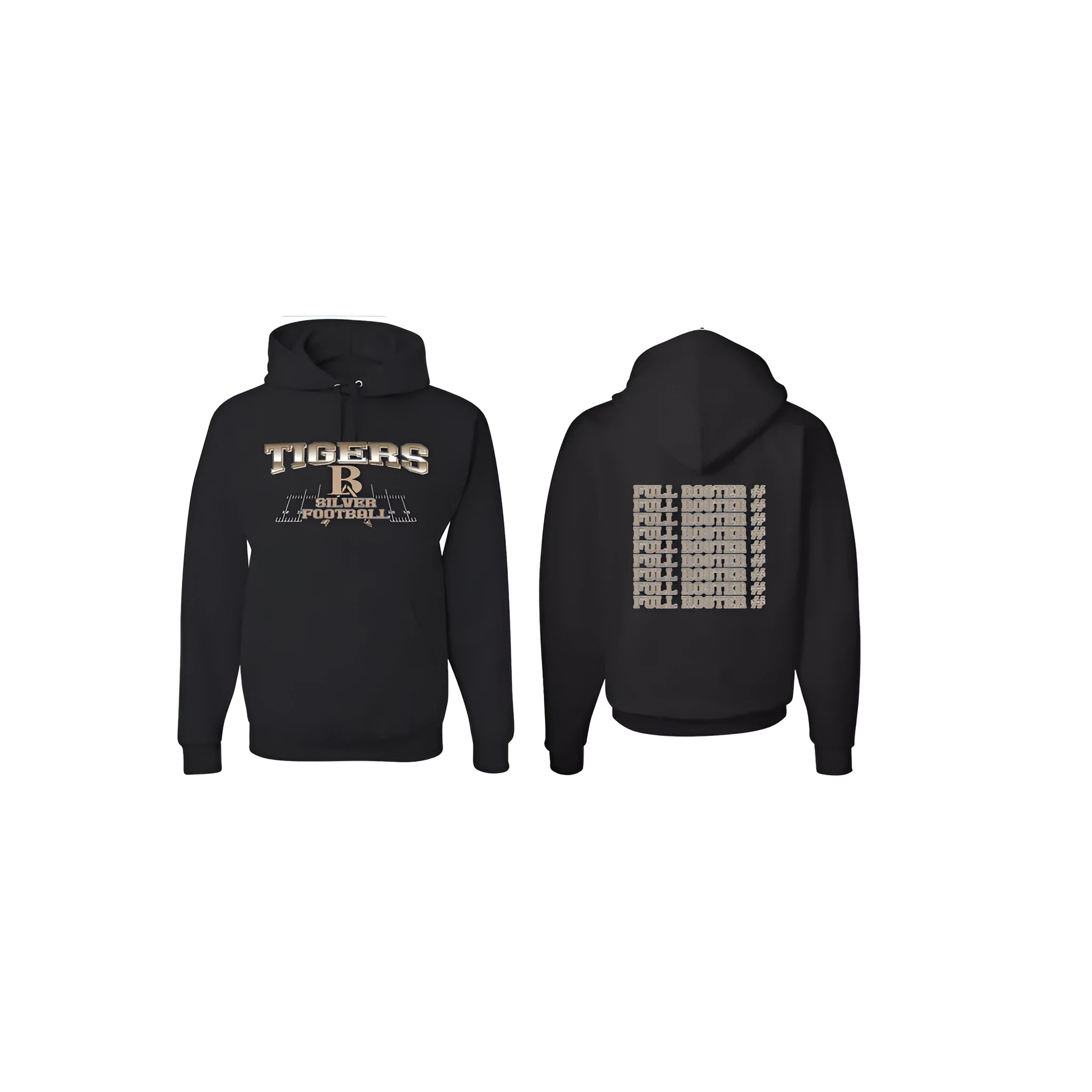 Black drop-shoulder sleeve hoodie with simple pullover design and long sleeves