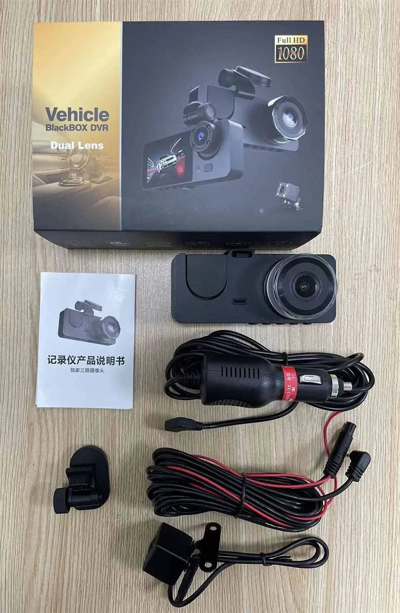 Black touch screen car dash camera mounted on a windscreen, showing a wide 170-degree road view on its display.