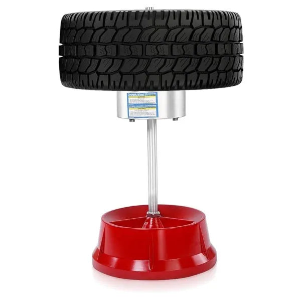 Portable aluminium hub balancer for car tyres with bull's eye level and enamel base