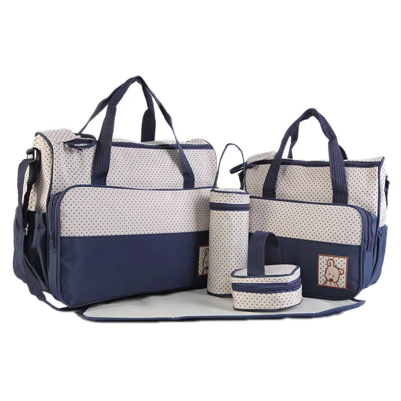 Large capacity non-woven mommy bag with animal print and car suture detail