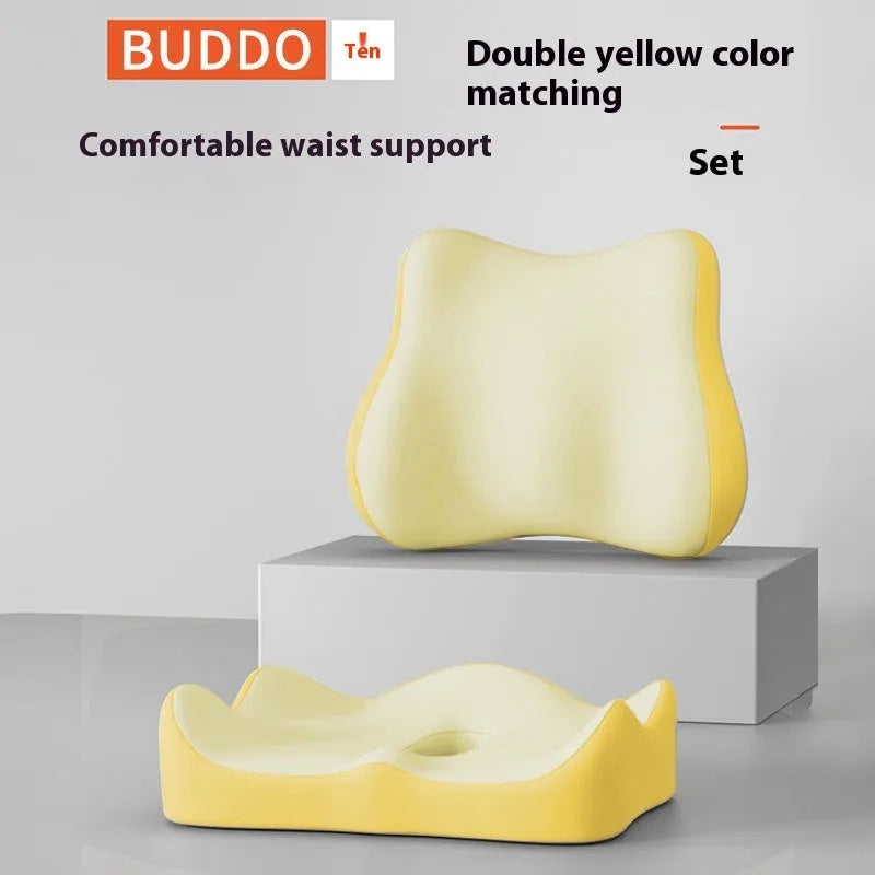 Memory foam office seat cushion for waist support available in multiple colour options