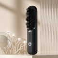 Beige wireless ionic hair straightening comb with Type-C charging port