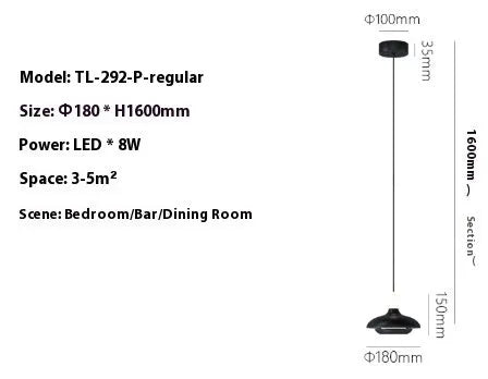 Adjustable Nordic pendant light in moon white or obsidian black with lifting mechanism