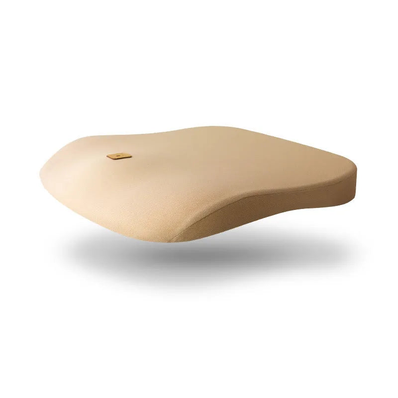 Memory foam car and office chair cushion with elastic fabric cover for tail spine protection