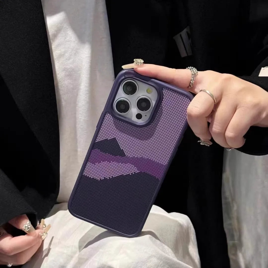 Simple retro TPU shockproof phone case for Apple iPhone 13-15 Pro Max in Fantasy Hill and Dream Hill colours