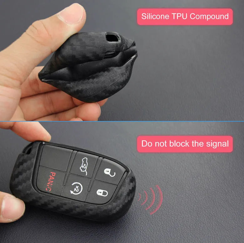Silicone protective case for Dodge Chrysler Fiat remote car key fob in single bag colour.