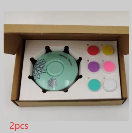Red and green baby electric nail polisher sets with multiple grinding heads for infant nail care