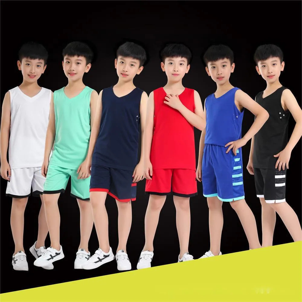 Black and white basketball training sports vest set with trousers for student campus competitions
