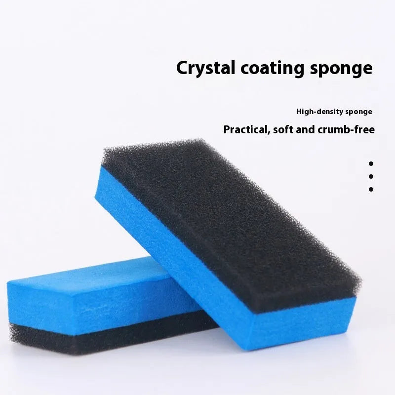 Car repair wax kit showing scratch removal A wax, brightening B wax, and a frosted sponge mop