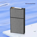 USB rechargeable aluminium cigarette case in black brushed finish with modern simplicity design