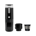 Portable black coffee machine for outdoor camping and car use with K CUP capsule compatibility