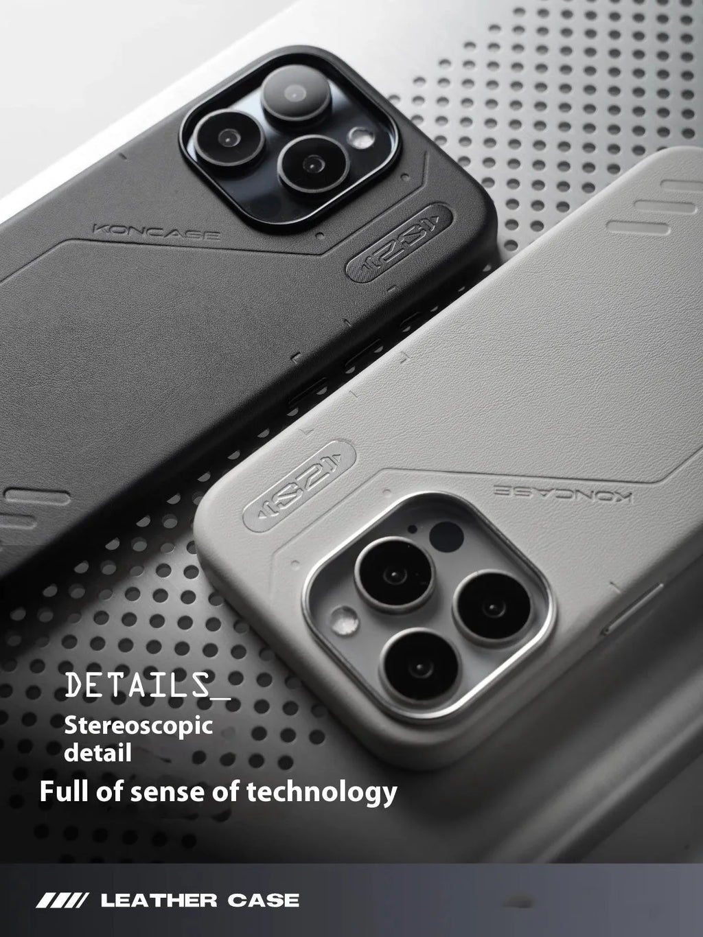 Technology plain leather magnetic phone case for iPhone 14 Pro 14 Pro Max 15 Pro 15 Pro Max with TPU protective shell