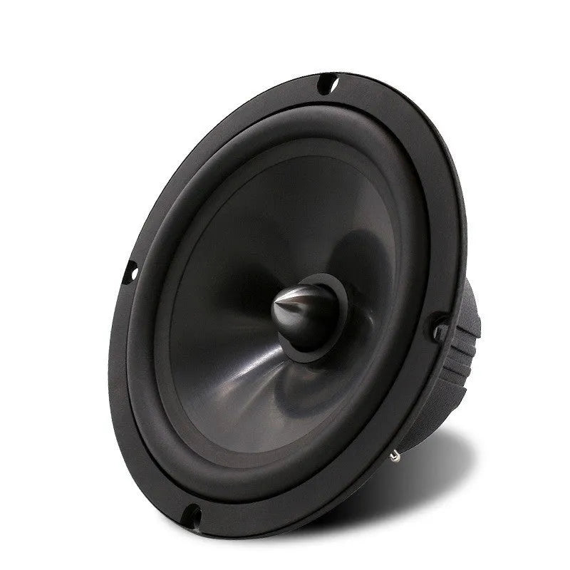 Black 6.5-inch car audio front door speaker with PP cone and metal basket, 120W max power