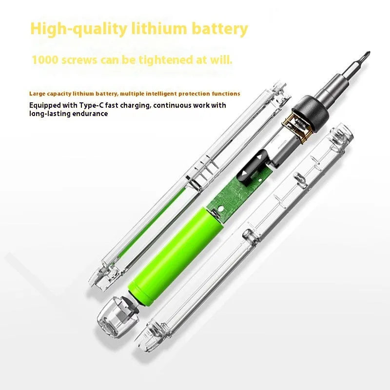 46-in-1 electric screwdriver portable rechargeable 4.2V lithium battery 340g gray with alloy screwdriver
